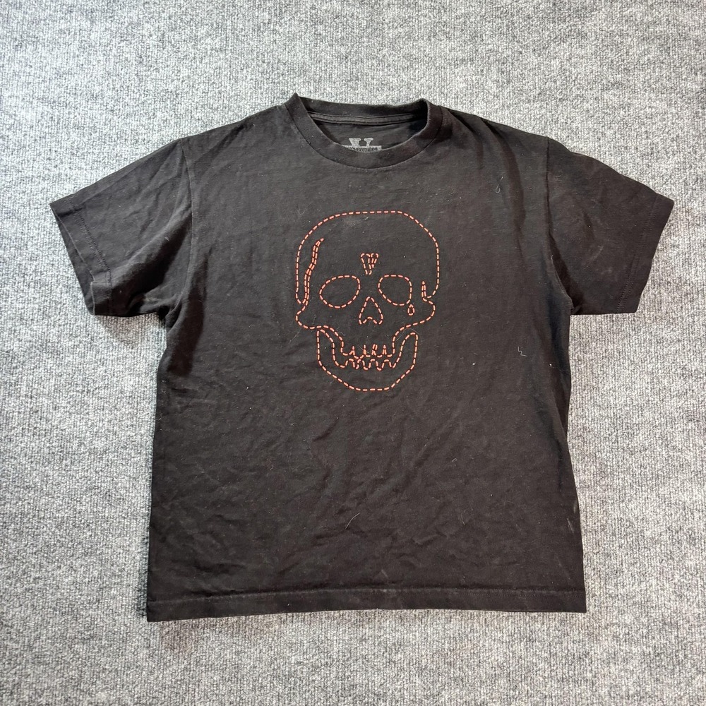Neighborhood Shirt Mens Medium Black Skull V Logo Graphic Tee‎ Streetwear